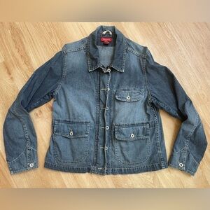 Sundance Vintage Denim Utility Jean Jacket 100% Cotton Medium